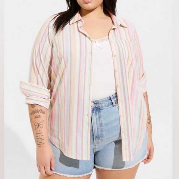 torrid Tops - TORRID Lizzie Button Up Long Sleeve Shirt